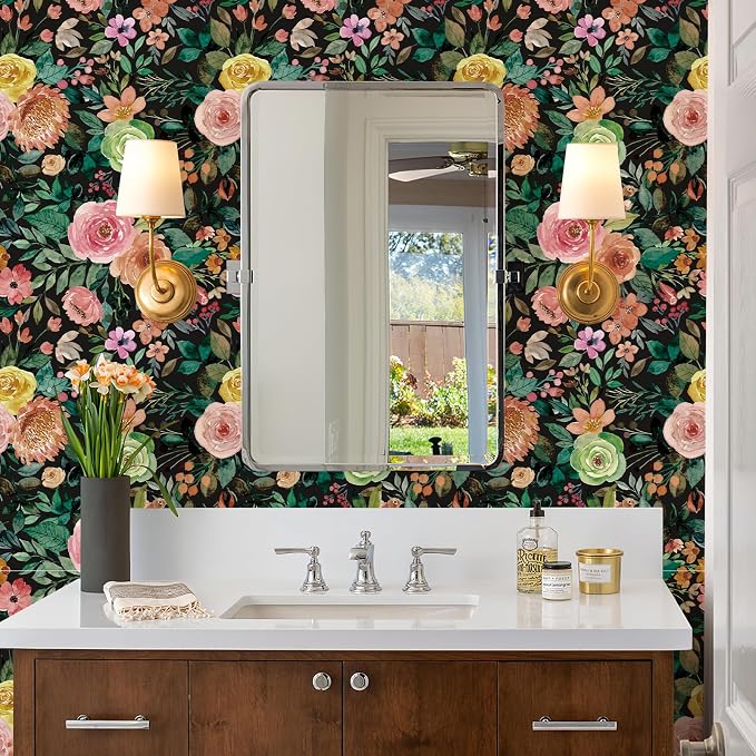 JiffDiff Floral Pattern Self-Adhesive Contact Paper, Oil and Water Resistant - Image 7