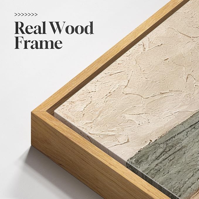 Framed Neutral Abstract Wall Art, Large Modern Canvas Prints Paintings Artwork - Image 5