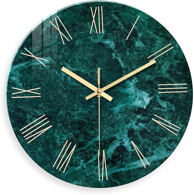 Teal Glass Wall Clock Battery Operated 16 Inch Modern Clock by Constantplanet%E6%97%97%E8%88%B0%E5%BA%97