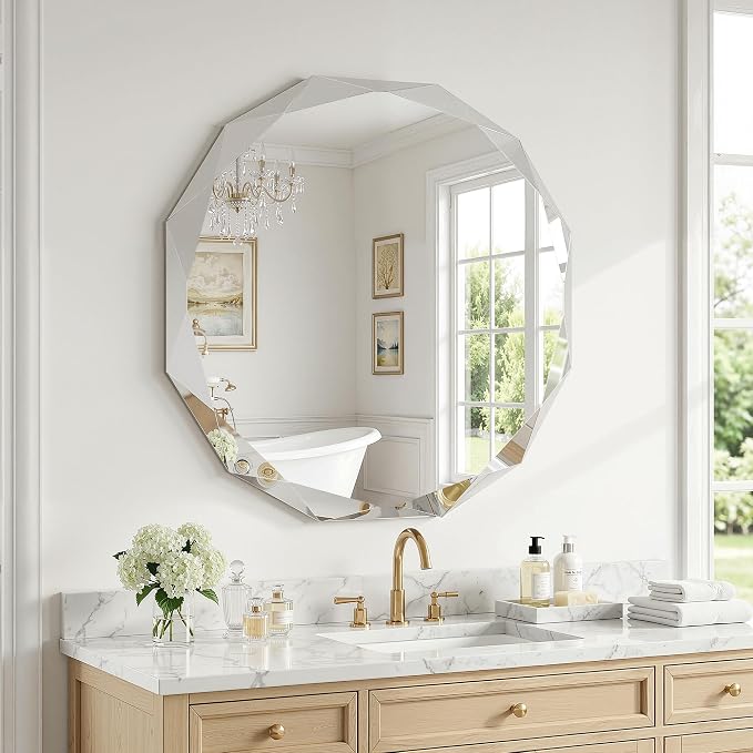 Suidia Bathroom Mirror, Frameless Bathroom Mirror - Image 8