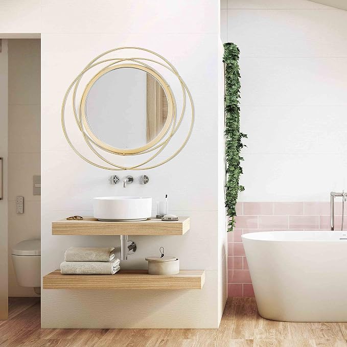 2 Set. Circle Mirrors for Wall Decor for Living Room Bedroom Bathroom Entryway - Image 5