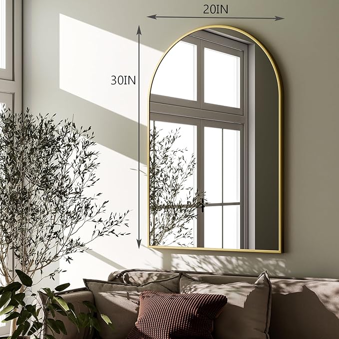 HARRITPURE 20"x30" Arched Bathroom Mirror - Image 6