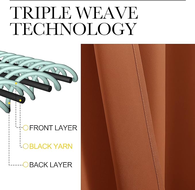 NICETOWN RV Blackout Curtains for Camper Windows, Burnt Orange, Kitchen Curtains - Image 3