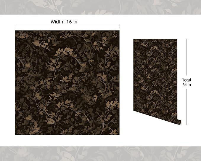 FLFK Peel and Stick Wallpaper Black Gothic Wall Paper - Image 2