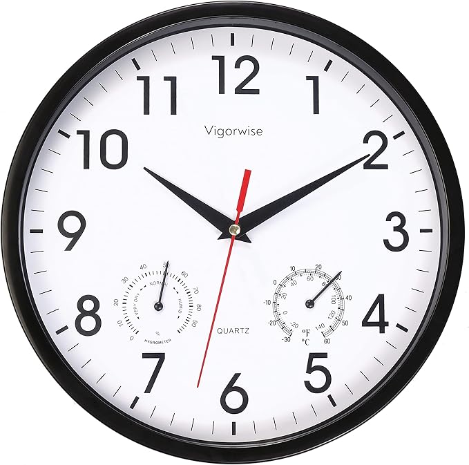 Wall Clock, Sweep Silent Movement Accurate Clocks by Vigorwise