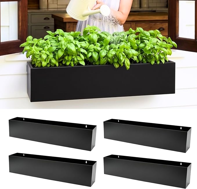 LaLaGreen Wall Planters for Outdoor Plants Carbon Steel Black Metal Hanging by L%C3%A1L%C3%A1Green
