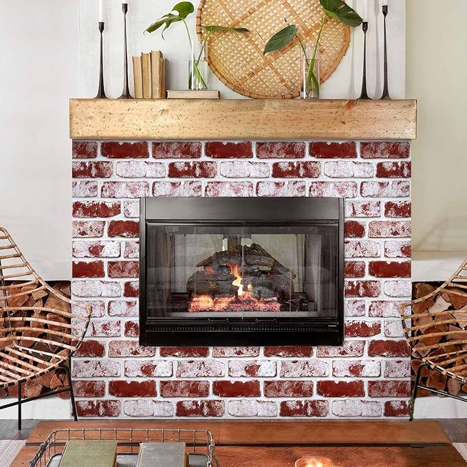 3D Peel and Stick Faux Brick Wall Panels 11.8" x 11.8" 10-Pack Red, Small - Image 9