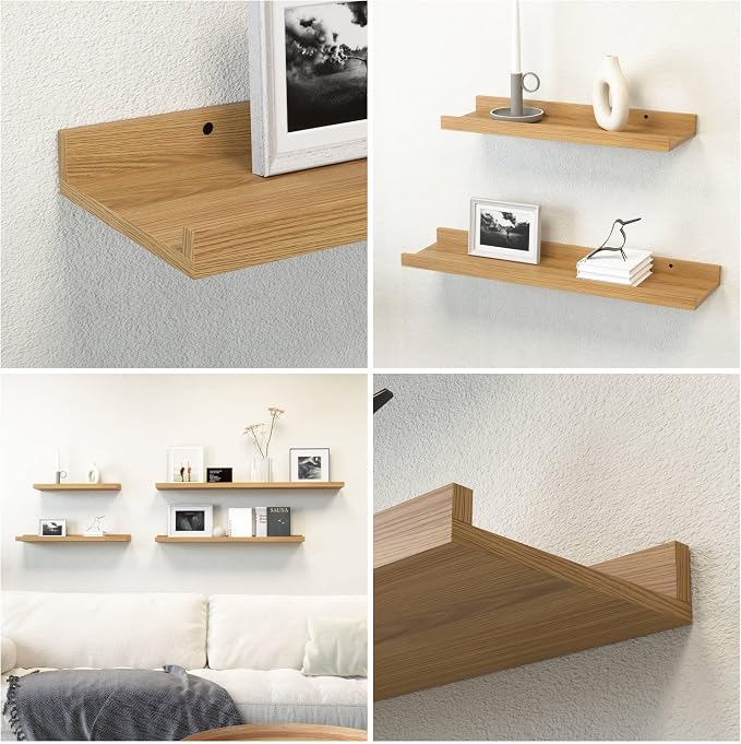 Boswillon 55.1 Inches Long Floating Shelves, 2 Set Rustic Wall Shelf - Image 4