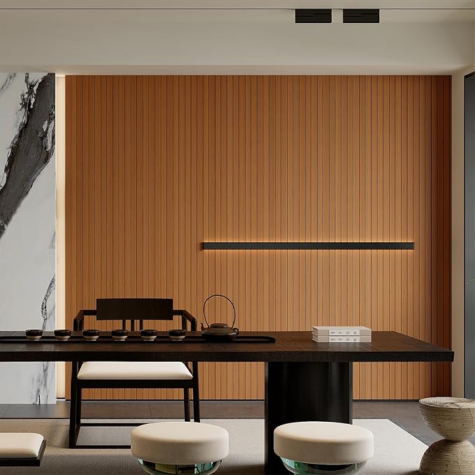 YU LI 3DH Peel and Stick PVC Slat Wall Panel 236"x15.75" Self-Adhesive Thick - Image 3