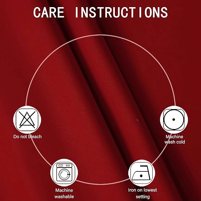 LEMOMO Blackout Curtains 66 x 95 inch/Red Curtains Set of 2 Panels/Thermal - Image 4