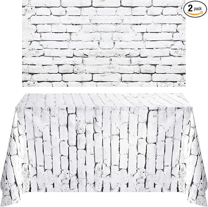 Chuangdi 2pcs 4.5 x 9 Feet Brick Wallpaper Peel and Stick Backdrop Tablecloth by Chuangdi