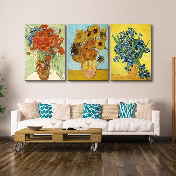 Wieco Art Large 3 Panels Canvas Prints of Vincent Van Gogh Paintings - Image 3
