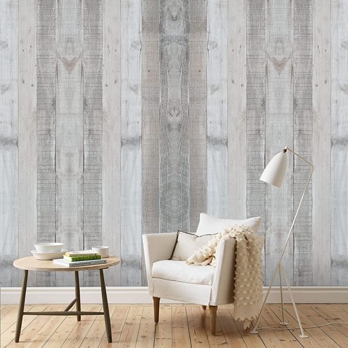 Wenmer Grey Wood Shiplap Peel and Stick Wallpaper - Image 3