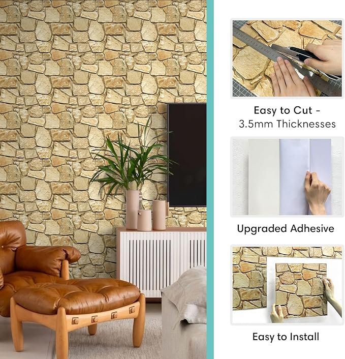 Commomy Peel and Stick Stone Wall Panels - Image 5