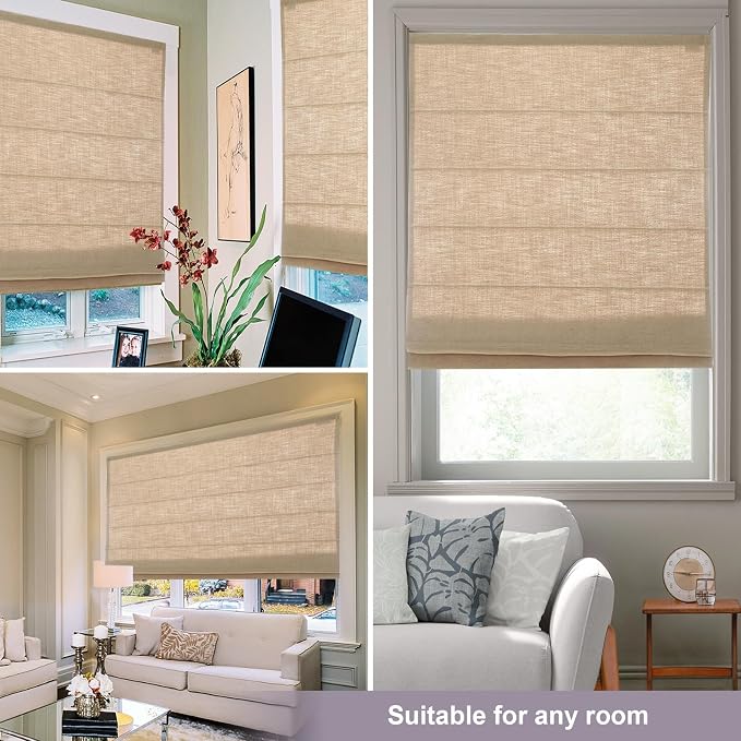 DEJAVU Cordless Linen Roman Shades - Image 5