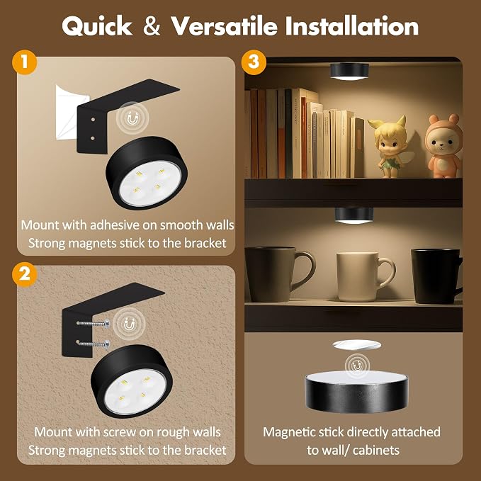 3Pcs Picture Lights for Wall Battery Operated, Magnetic Led Painting Light - Image 8