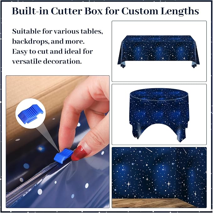 Kochorie 100 Ft X 54 Inch Space Galaxy Tablecloth Roll - Image 4