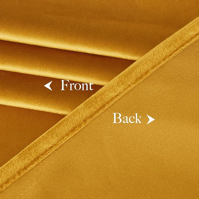 NICETOWN Yellowish Gold Velvet Curtains 108 inches Long, Bedroom Velvet Window - Image 8