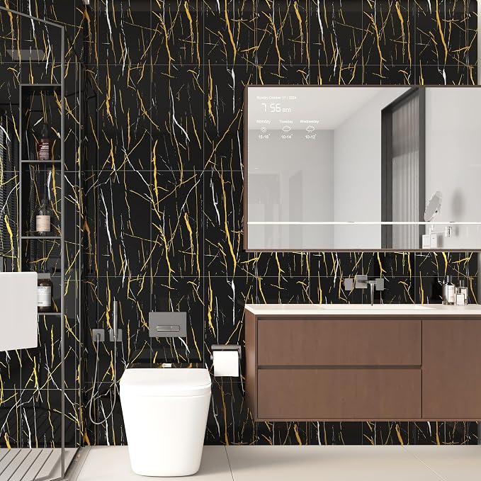 Haimin Wall Panels Peel and Stick 10 Pieces 23.6x11.8in Black Lightweight - Image 5