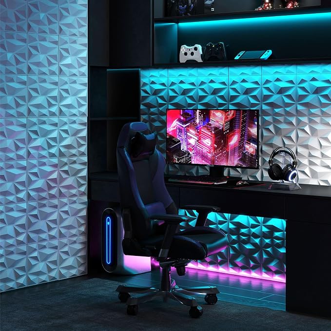 Giantex 100 Pack 3D Wall Panels, Lightweight Waterproof, DIY Cut & Paint - Image 3