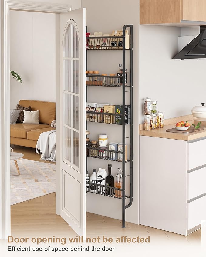 UMDONX Behind The Door Bathroom Shelf Narrow 5-Tier, Space-Saving Slim Storage - Image 4