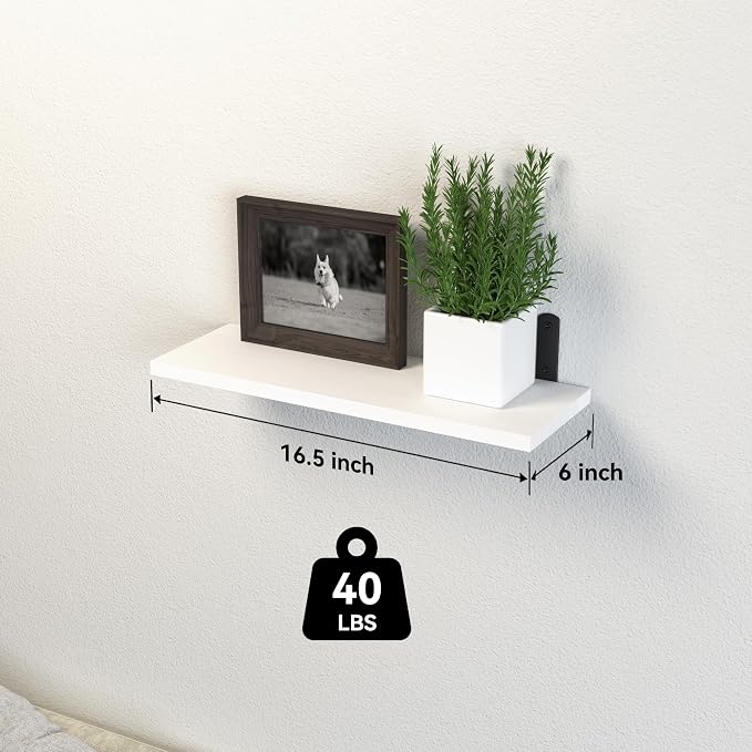 DOLLFIO Floating Shelves, 3 Sets Wall Wooden Shelves - Image 3