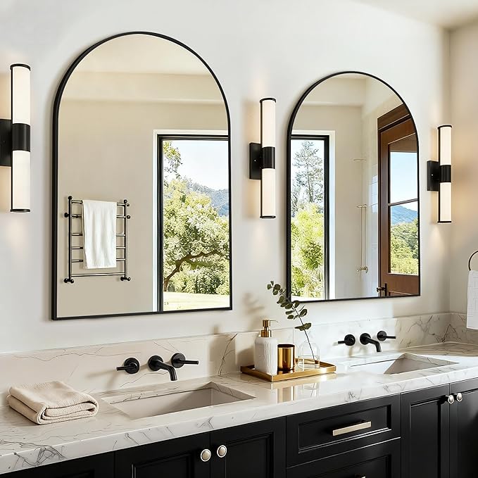Vanity Bathroom Mirror for Wall, 2 Pack 30"x20" Arched Bathroom Mirror for Over by LawadaMirror