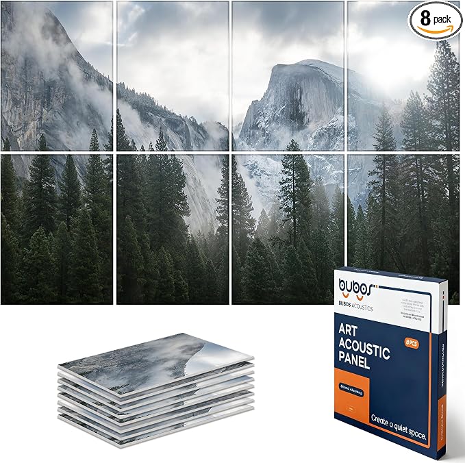 BUBOS 8 Pack Art Acoustic Panels, 47.2" x 31.4" Sound Absorbing Wall Decor by BUBOS