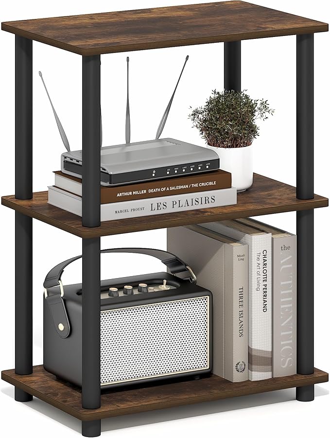 Furinno Turn-N-Tube Storage Shelves, 3-Tier Open Frame Book Shelf, Standing by Furinno-FitsYourSpaceFitsYourBudget
