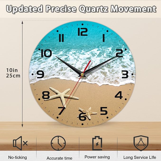 Starfish On A Beach Sand Wall Clock - Image 2