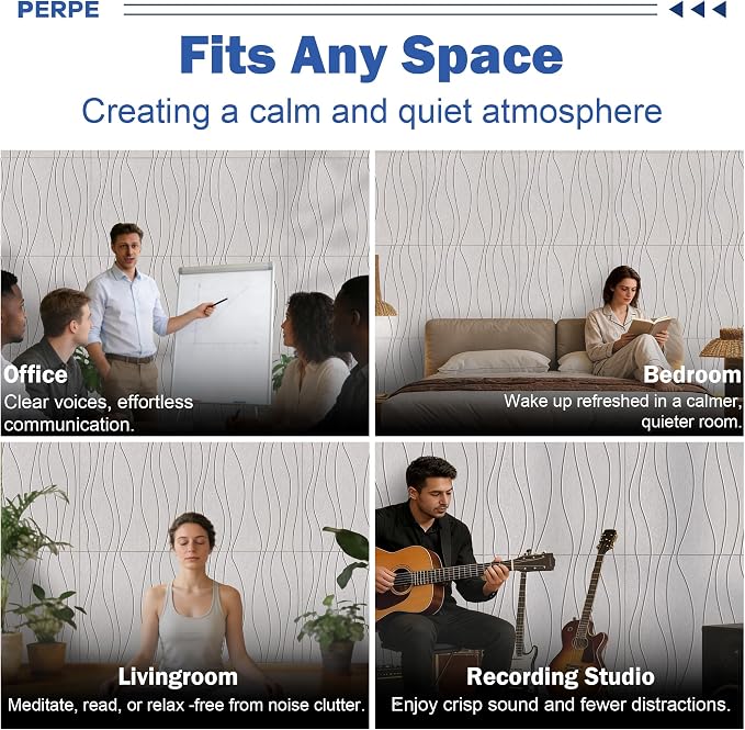6 PCS Acoustic Panels, 23.6x23.6'' Self-Adhesive Soundproof Wall Panels - Image 8