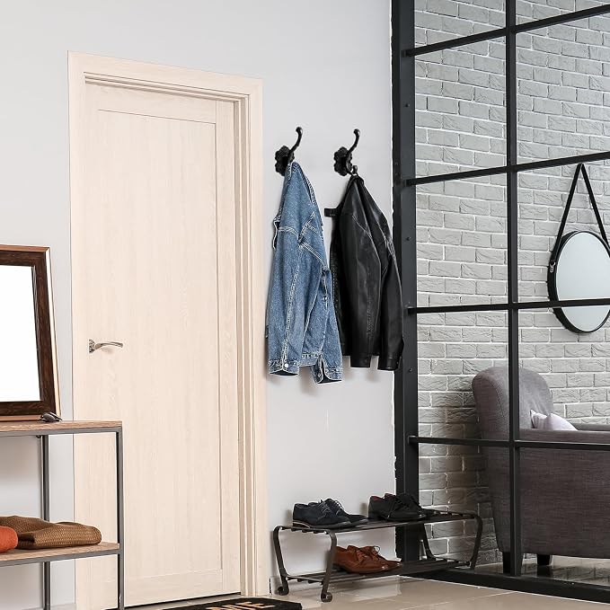 Zonon 8 Pcs Black Wall Hooks Set Vintage Coat & Towel Hooks - Image 6