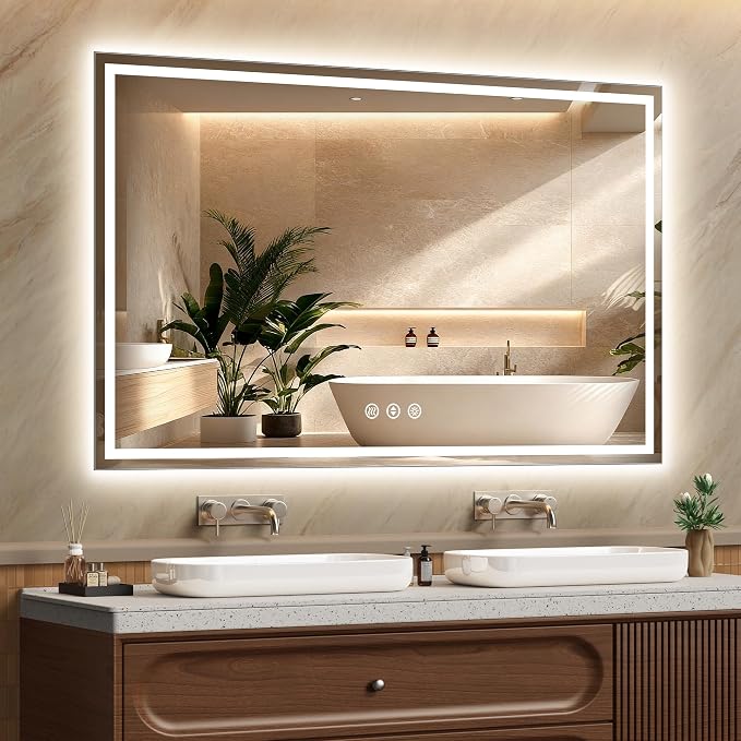 55x36 Inch LED Lighted Bathroom Mirror by Unknown