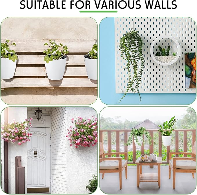 Yungyan 20 Sets 5" Self Watering Hanging Planter White Lazy Flower Pots Plastic - Image 6