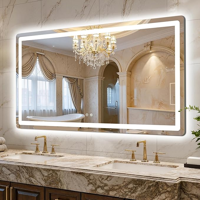 LED Bathroom Mirror, Smart Anti-Fog, Stepless Dimmable by LawadaMirror