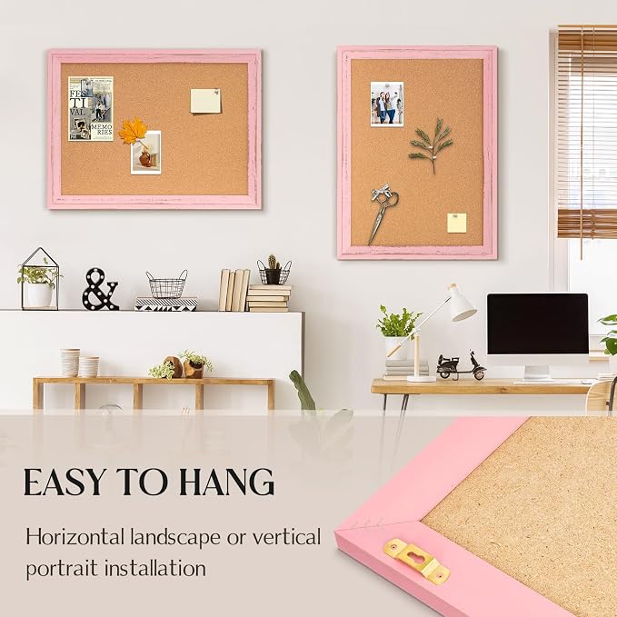 Cork Bulletin Board, Decorative Hanging Pin Board Tack Board - Image 5