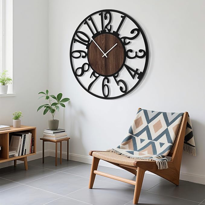 32'' Large Wall Clock with Adjustable Night Light, Glow in The Dark Decorative - Image 8