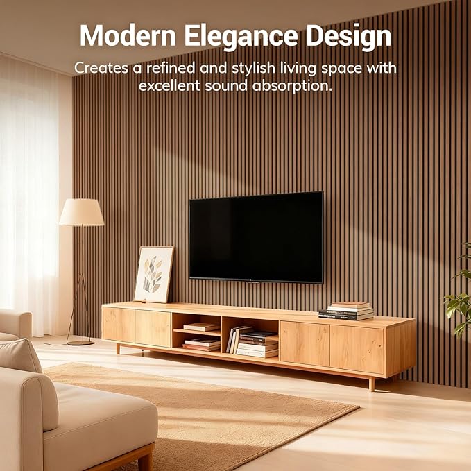 TONOR Wood Slatwall Panels, 2 Pack 47.2" x 23.6"/ 120 x60cm Acoustic Wall Panels - Image 4
