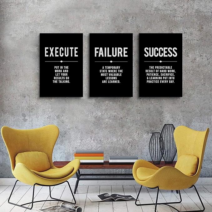 Framed Canvas Wall Art Success Quote, Office Wall Art, Positive Motivational - Image 5