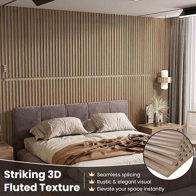 Giantex 24 Pack Fluted PVC Wall Panels, Glue Up or Drop Ceiling Panel, - Image 2