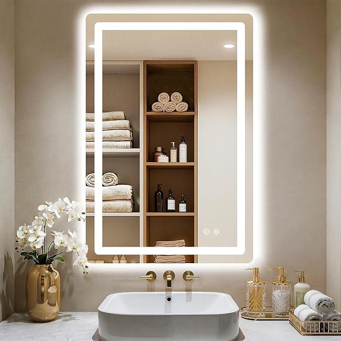 LED Bathroom Mirror, Smart Anti-Fog, Stepless Dimmable by LawadaMirror