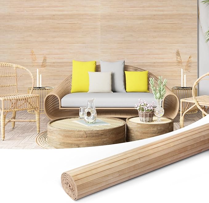 Art3d 48 x 96 Inch Natural Bamboo Wall Panel by Art3d