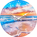 Sea Beach Blue Sky Sand 12 Inch Wooden Wall Clock by EZXZZ