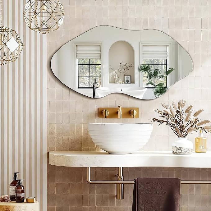 FICTOR Irregular Asymmetrical Wall Mirror, Living Room, Dining Room - Image 5
