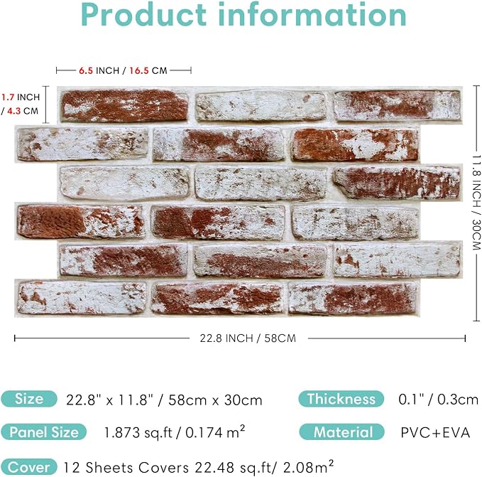 Commomy Faux Brick 3D Wall Panels - Image 6