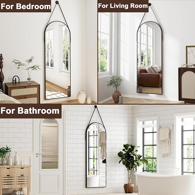 Full Length Mirror, Arched Wall Mounted Mirror, Wall Mirrors Full Length - Image 7