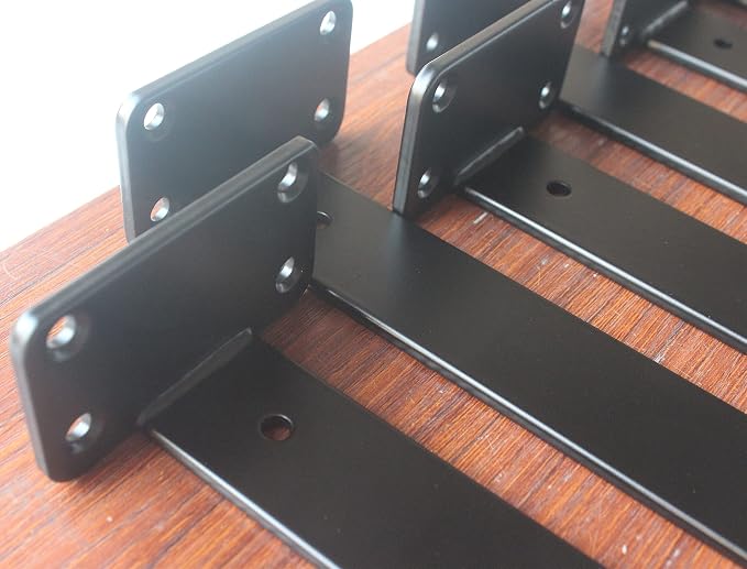 10 Pack - 8 inch Black Hidden L Shelf Bracket Iron Floating Shelf Brackets - Image 7