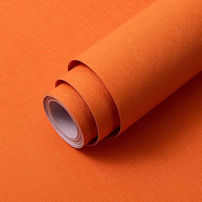 Abyssaly Self Adhesive Wallpaper Orange Sticky Back Plastic Roll Removable by Abyssaly