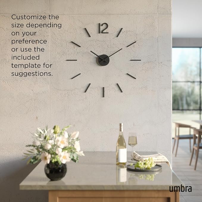 Umbra Blink Modern DIY 3D Wall Clock, Frameless Large Decorative Wall Clock - Image 6