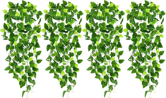 CEWOR 4pcs Artificial Hanging Plants 2.9ft Fake Ivy Vine Fake Ivy Leaves by CEWOR